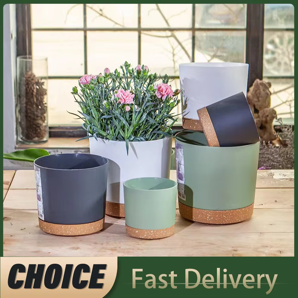 Grands pots légers pour plantes d'intérieur et d'extérieur, en plastique avec drainage
