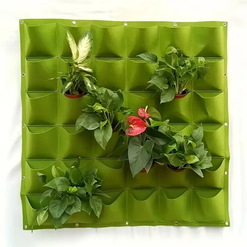 Sacs en feutre adaptés à la plantation de plantes, tenture murale verticale, verdissement du balcon,