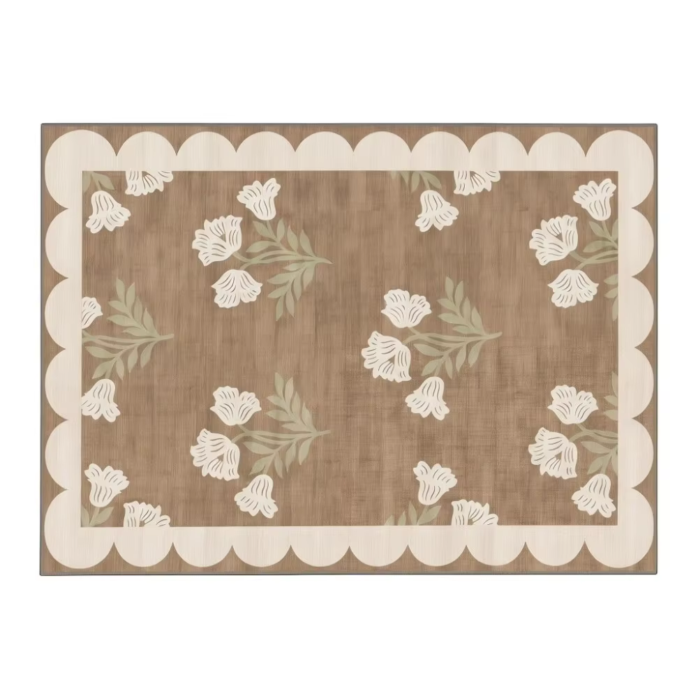 Tapis d'entrée floral antidérapant à séchage rapide, tapis rétro doux et absorbant, décoration, prot