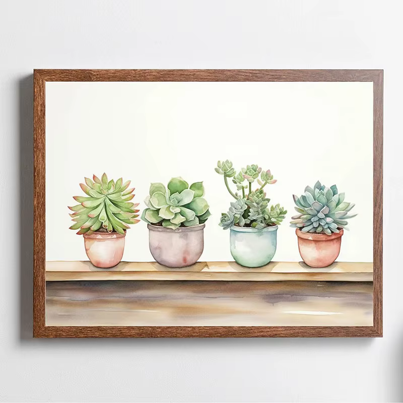 Impression d'art sur toile de feuilles botaniques vertes, plantes d'intérieur, nature, convient à la