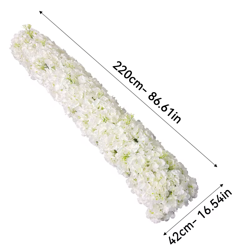 2,2 m de fleurs artificielles pour décoration de mariage : chemin de table, rangée de fleurs, arrang