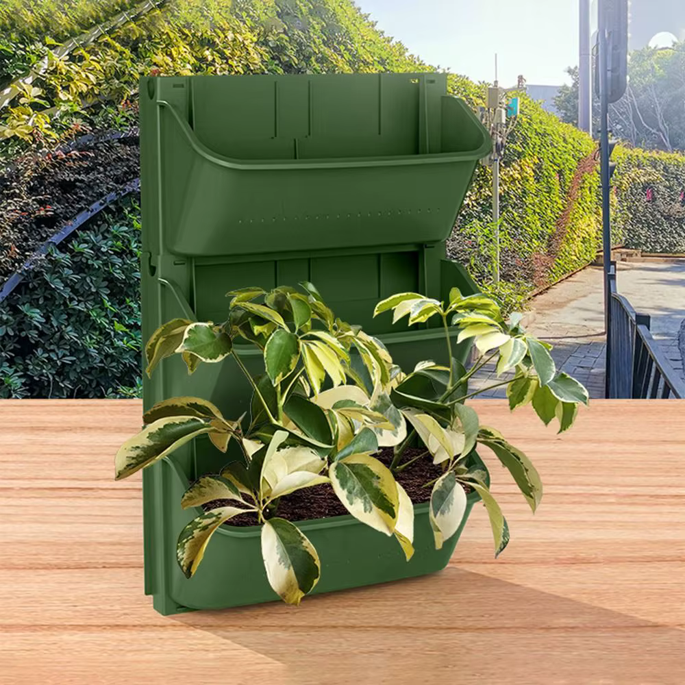 Pot de fleur mural suspendu pour plantes de jardin, conteneur mural Vertical vert, boîte de plantati
