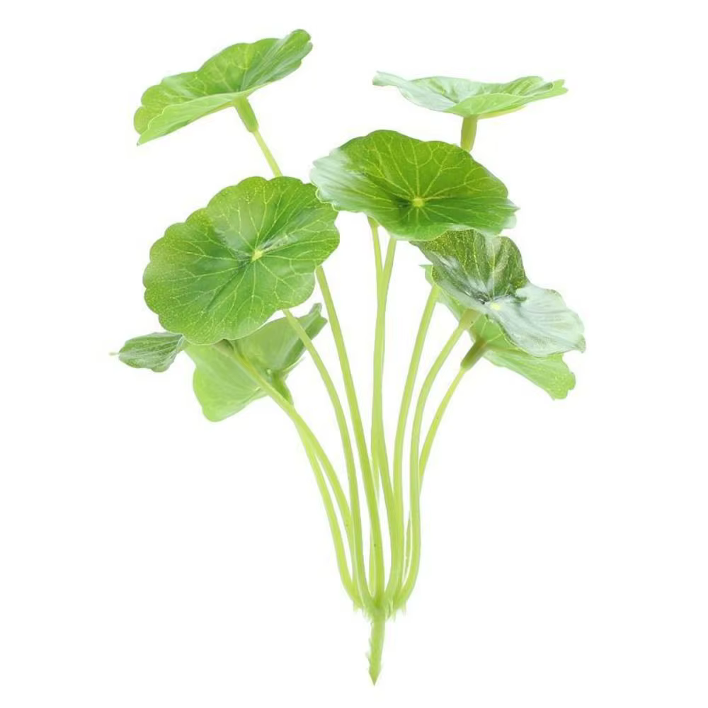 Plante verte 9 têtes Feuille de lotus artificielle Petite plante en plastique Simulation Herbe à arg
