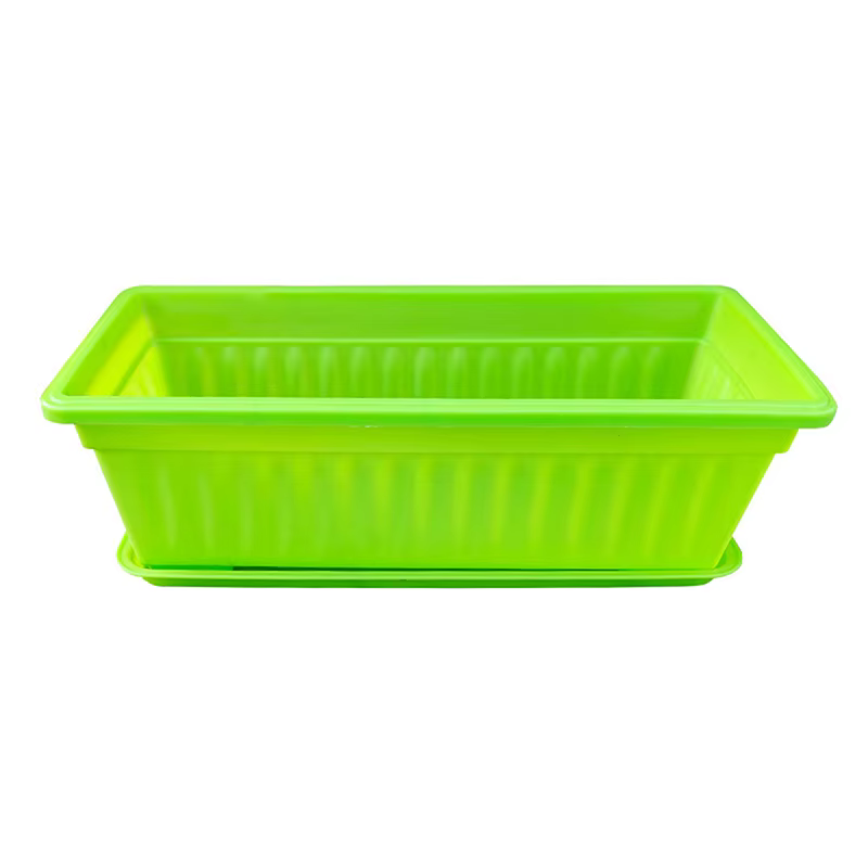 1 ensemble de jardinières en plastique rectangulaires pour balcon, jardinage intérieur, pots respira