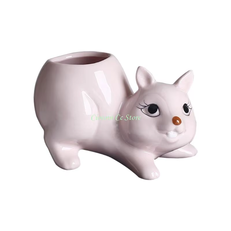 X90F Ceramic Plant Plante Pot Planter Squirrel Forme forme fenêtre Plant des cactus