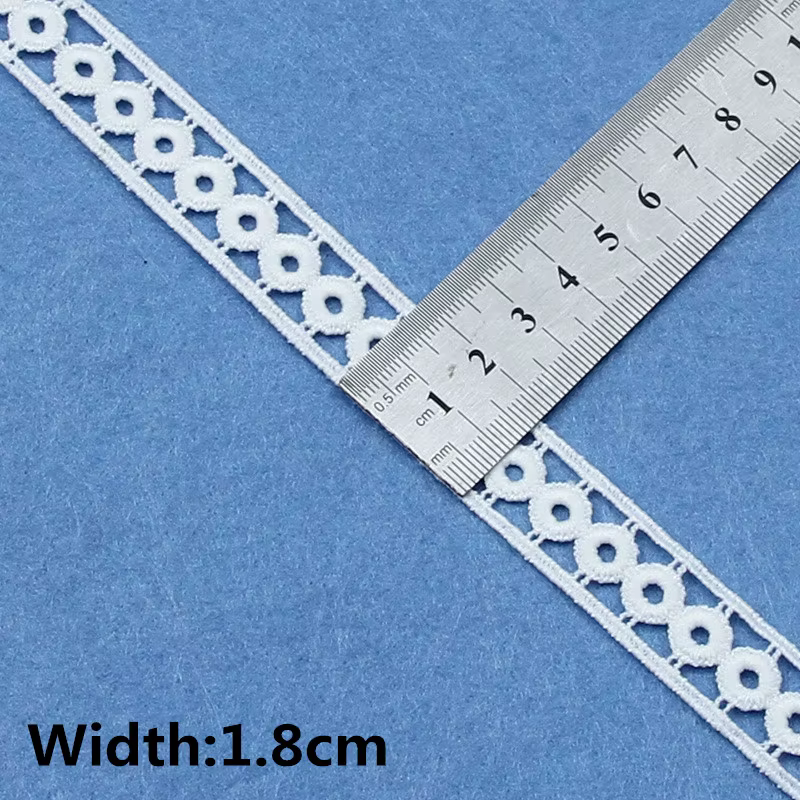 Rubans d'habillage en dentelle brodée en coton blanc de haute qualité, 5Yards, tissu, matériaux arti