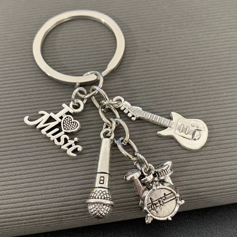 1 pièce de porte-clés en alliage de musique classique, accessoire de décoration de bijoux avec tambo
