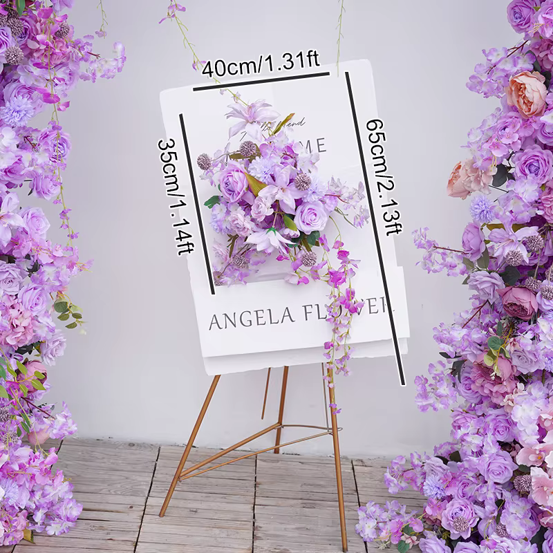 H8645 Rose violette fleur de cerisier décor d'arc de mariage Arrangement Floral signe fleur Table pi