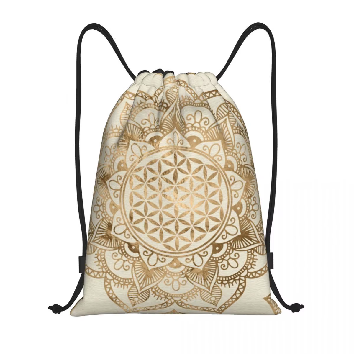 Sac à dos de rangement personnalisé Mandala Flower of Life pour hommes et femmes, sacs Wstring de pr