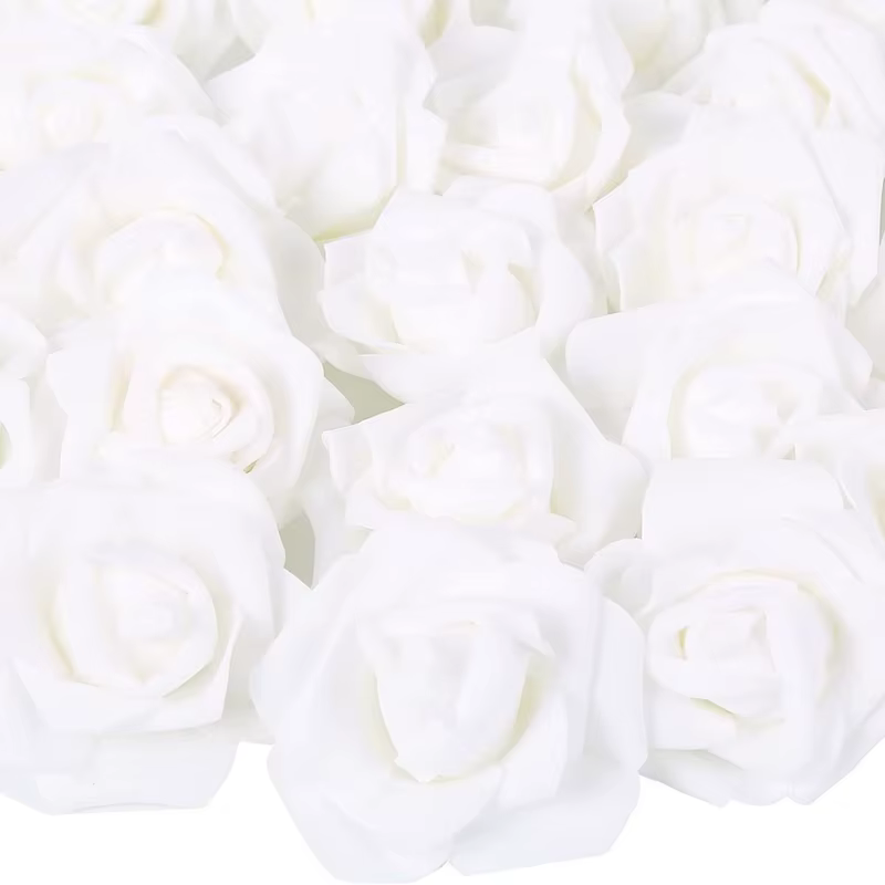 100 pièces Simulation fleurs 7cm mousse Roses tête bricolage mariée tenant fleur mariage décoration 
