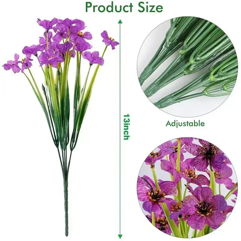 Fleurs artificielles d'extérieur, fausses fleurs résistantes aux UV, plantes suspendues d'intérieur 