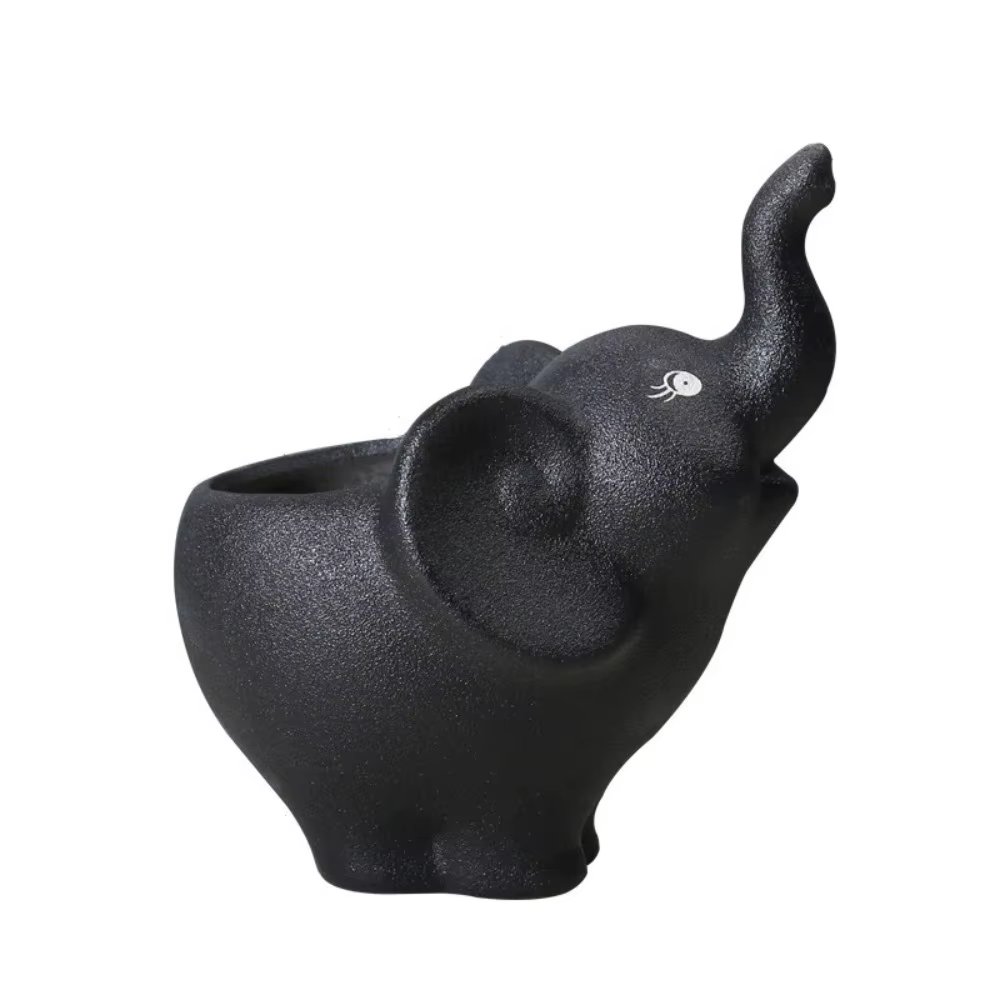 Pot de fleurs en forme d'éléphant, vase minimaliste fait à la main, vase éléphant mignon et pratique