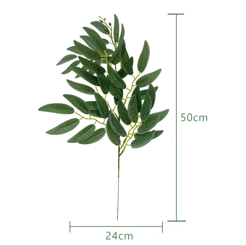 Plantes artificielles italiennes Ruscus, tiges de verdure, Faux arbustes de printemps, feuilles vert