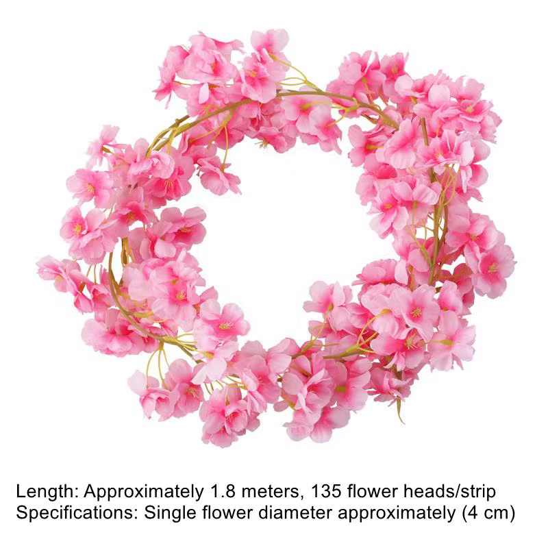 Guirlande de fleurs de cerisier artificielles 180 cm pour arche de mariage, toile de fond de jardin,