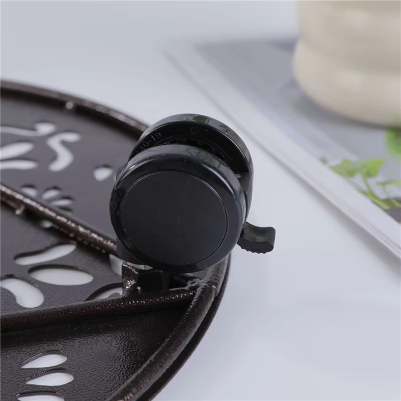 FLYY-12 pouces grands supports de plantes en métal avec roues jardinière ronde Pot Mover rouleaux su