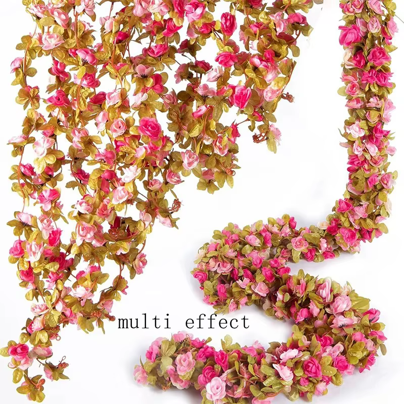 250 CM de roses artificielles pour la décoration de mariage, de la maison, de la salle, du jardin d'