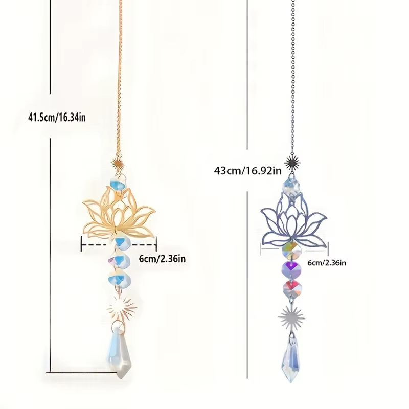 Attrape-soleil en cristal Élen métal Lotusand, breloque, fait à la main, adapté au vent de la maison