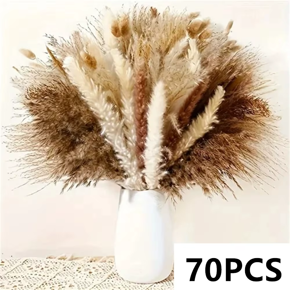 Bouquets de fleurs d'herbe de la pampa naturelle et moelleuse pour arrangements floraux de mariage,