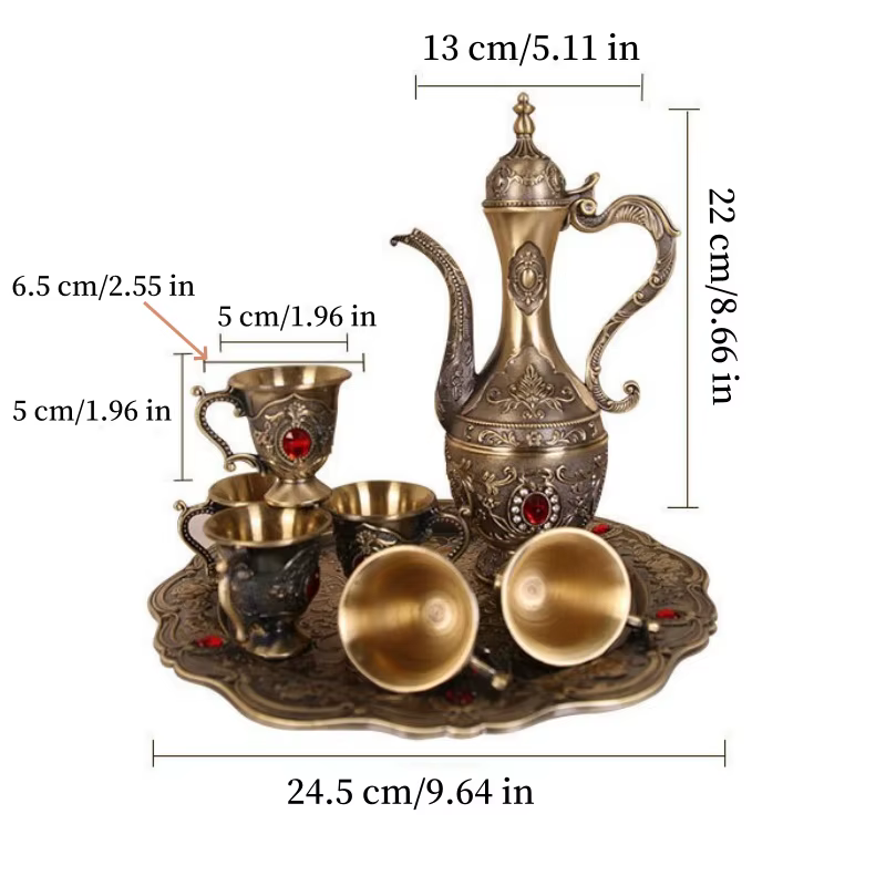 Ensemble de vin européen, ensemble de verres à vin en alliage, verre à vin rouge Vintage, vieux Pot 