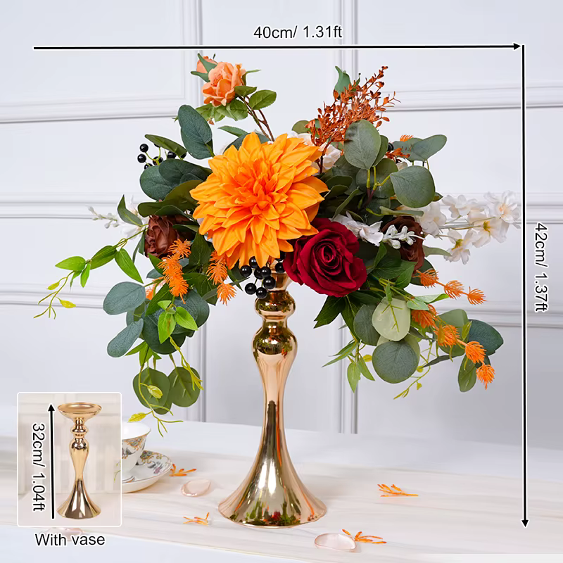 Vase de fleurs vert série de couleurs d'automne, accessoires de décoration de Table pour la maison, 