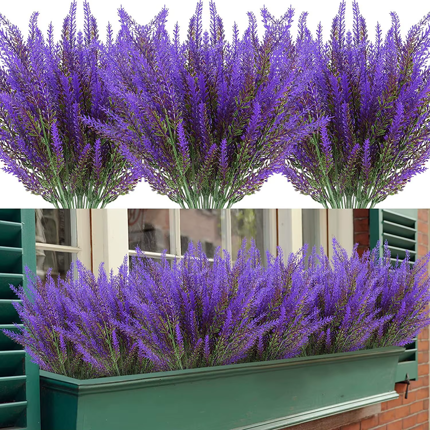 1 pièce de fleurs artificielles lavande de 35 cm, fausses fleurs économiques résistantes aux UV, pla