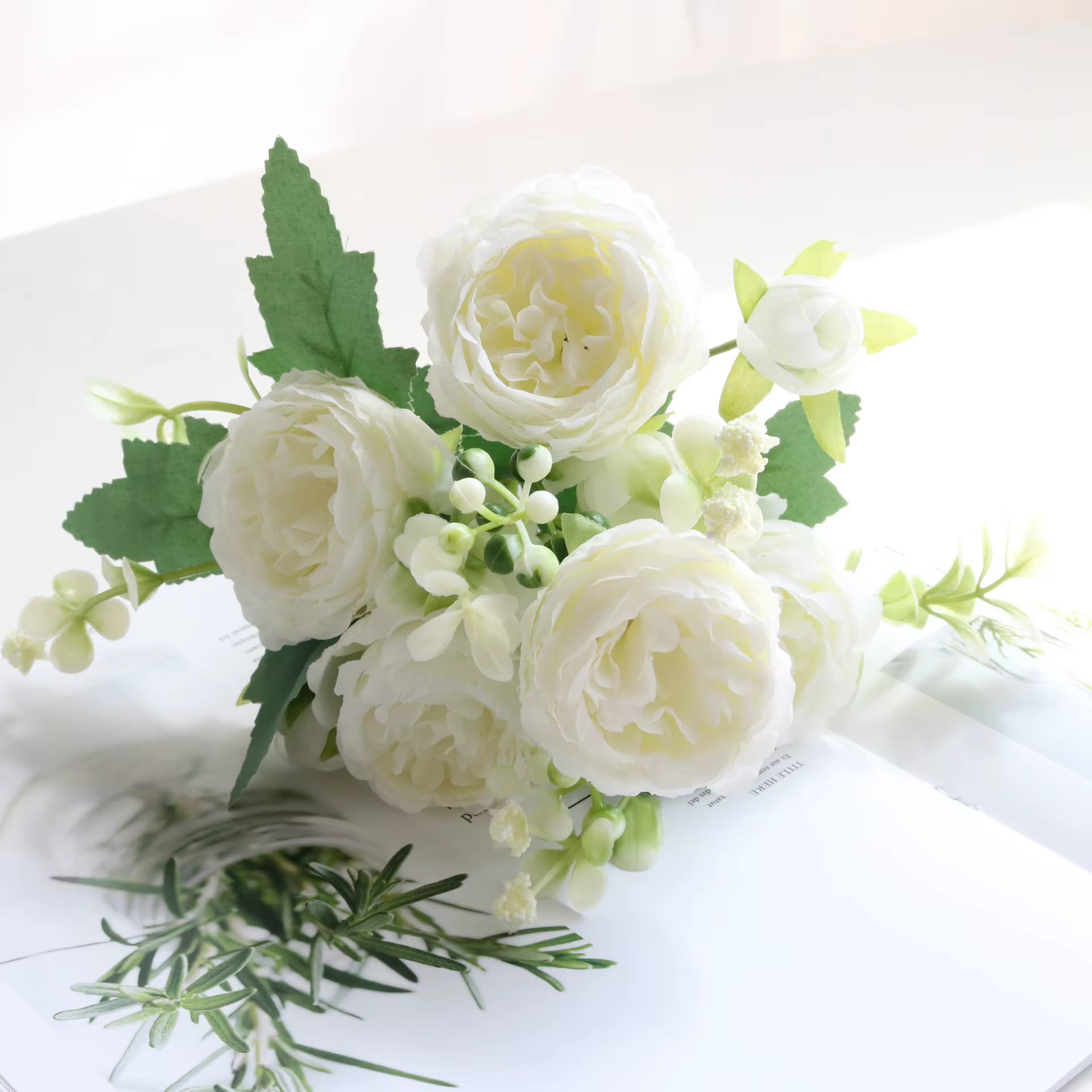 Fausses fleurs violettes en soie, 2 pièces, Bouquet de Roses simulées, fleur artificielle décorative