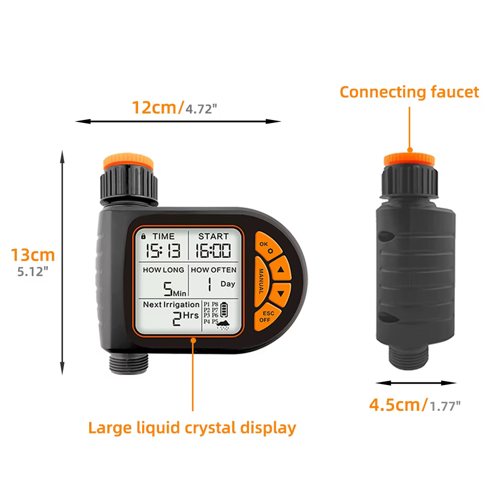 5-50M 1/4 "jardin minuterie intelligente ensemble d'irrigation IPX5 étanche LCD contrôleur d'arrosag