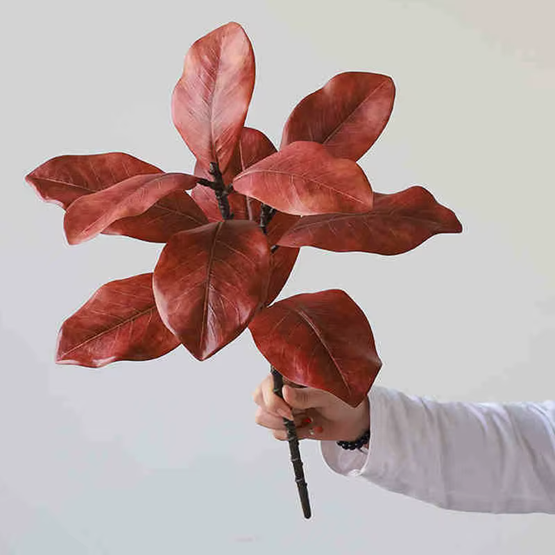 Plantes vertes de Simulation, feuilles de Magnolia, décoration d'intérieur, jardin de mariage, vitri