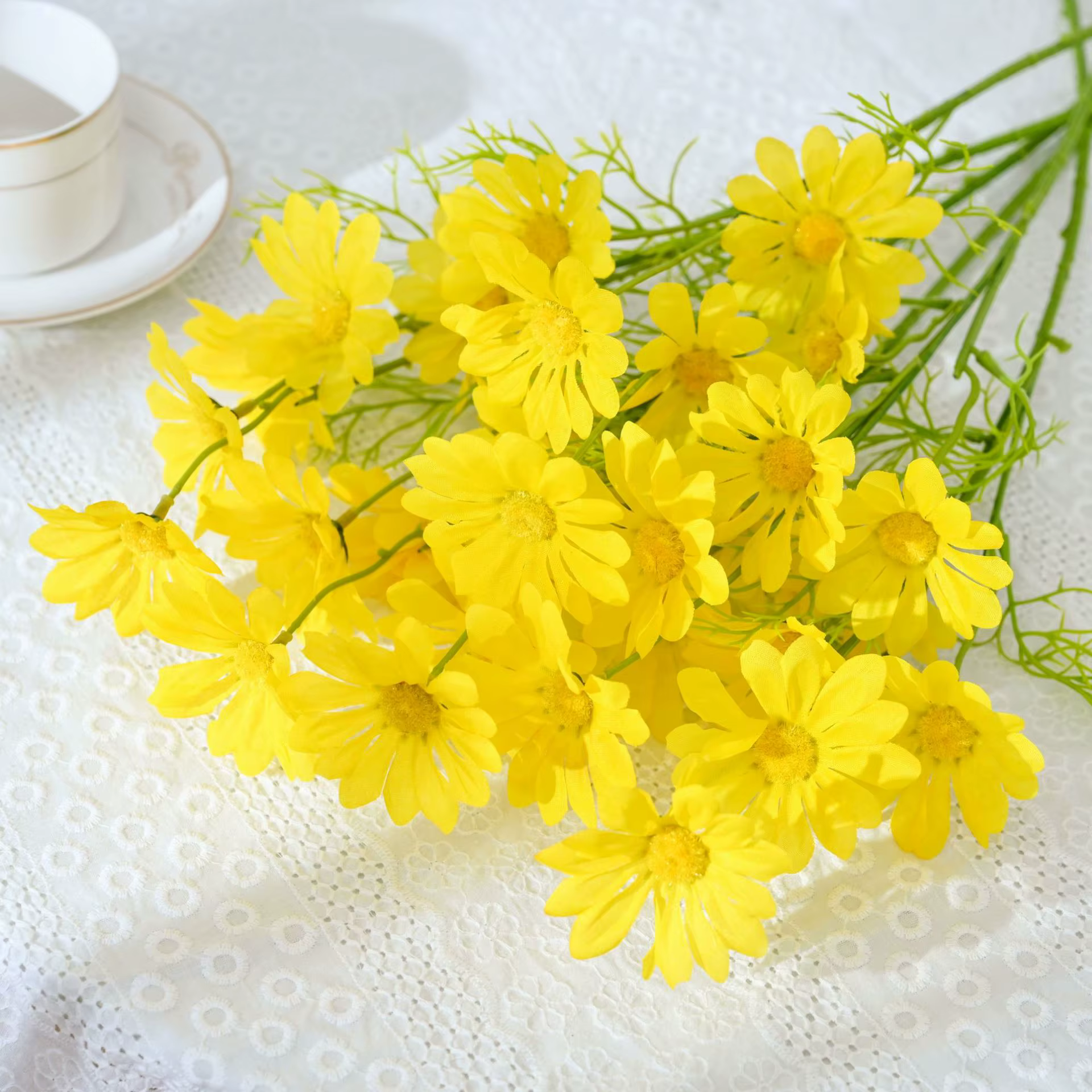 Bouquet de fleurs artificielles marguerite, 50cm, fausses fleurs pour jardin, décoration de mariage,
