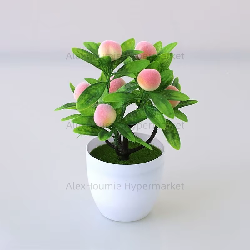 Faux citron vert, petite plante artificielle en plastique, bonsaï, plante en pot pour décoration int