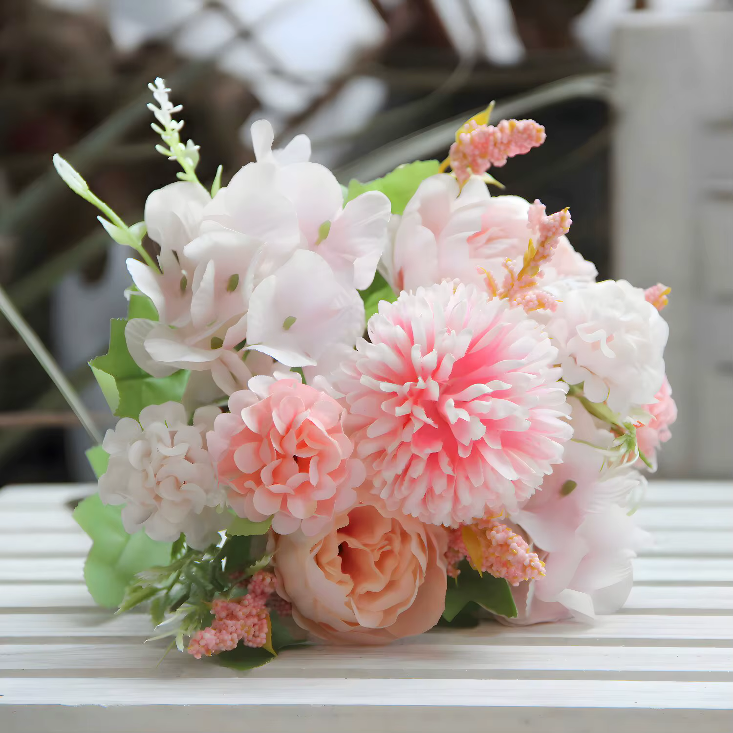 Pivoine bleu ciel fausses fleurs hortensia, Bouquet luxueux de haute qualité, décoration de mariage 