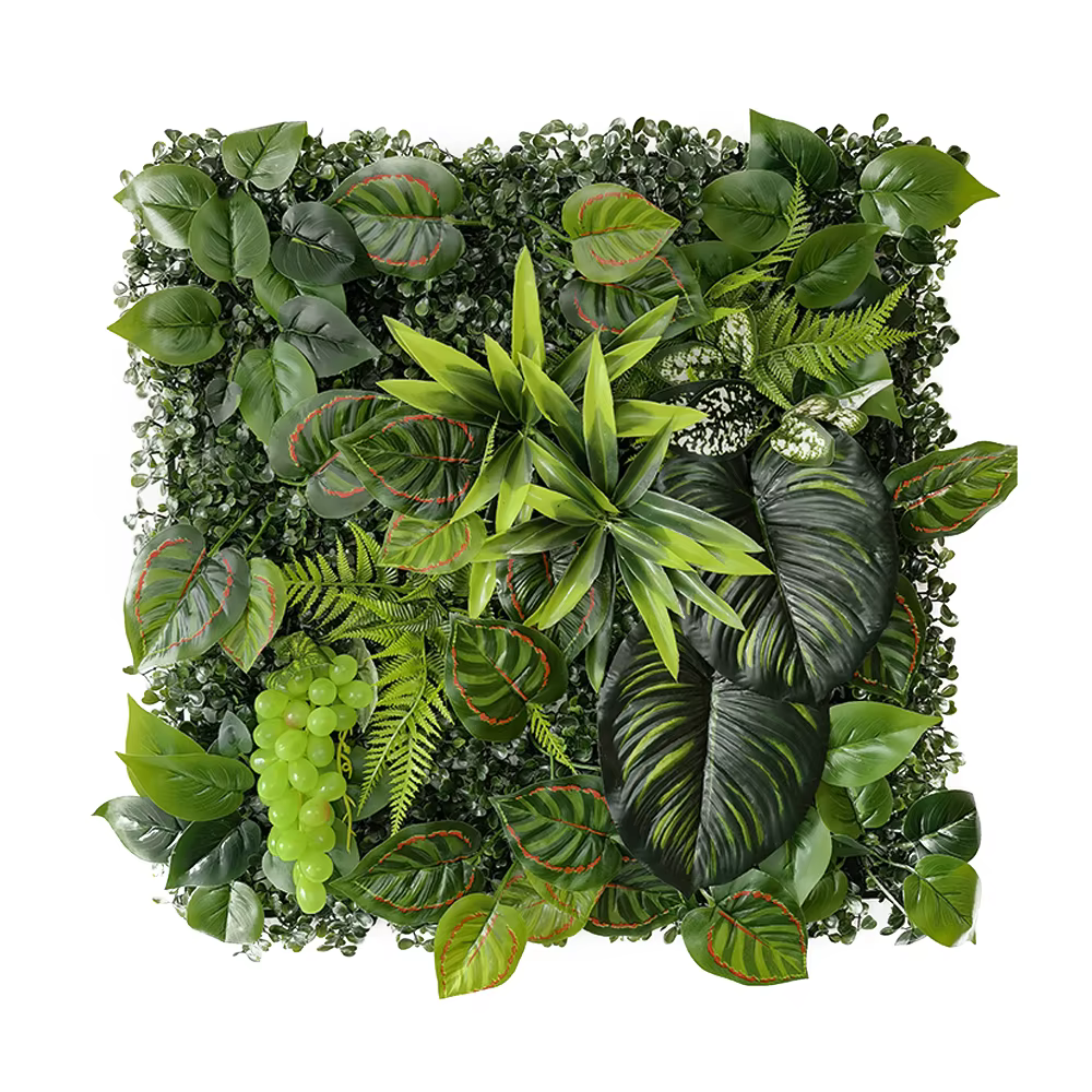 Plante artificielle 3D 50x50CM, Simulation subtropique de pelouse, panneau mural d'herbe, arrière-pl