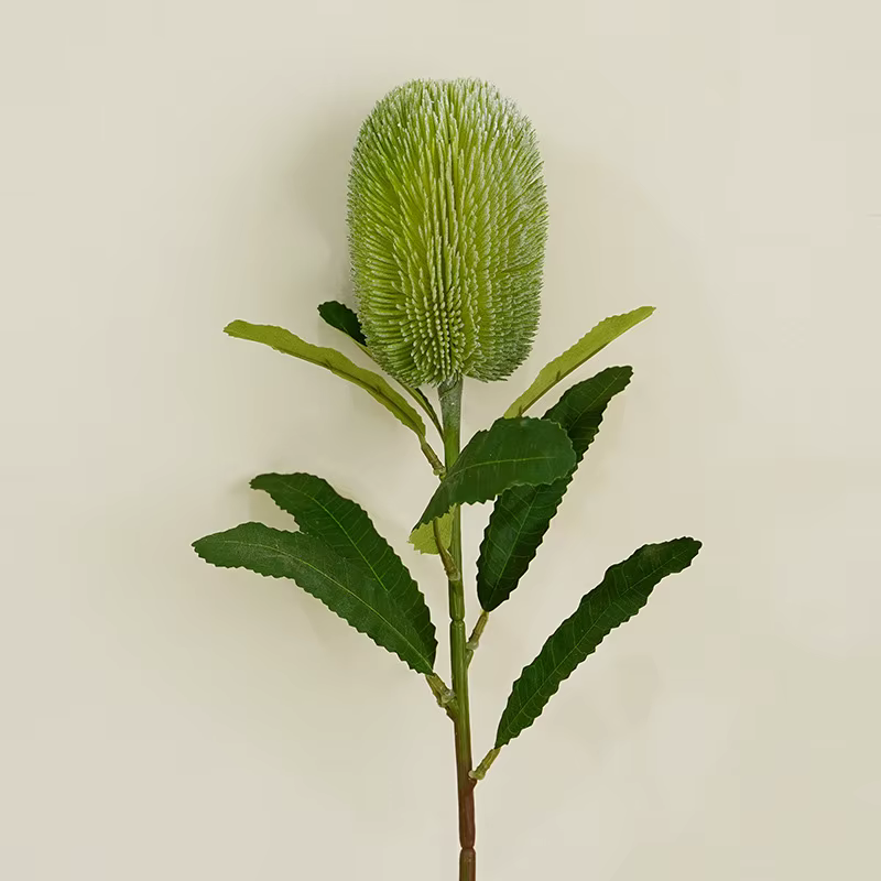 Flocage de fleurs artificielles, roi Protea, plantes vertes, fleur de mariage, fausse fleur monarque