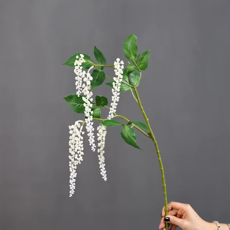 4 pièces de plantes vertes artificielles en plastique à suspendre au mur, racines de Pokeberry, déco