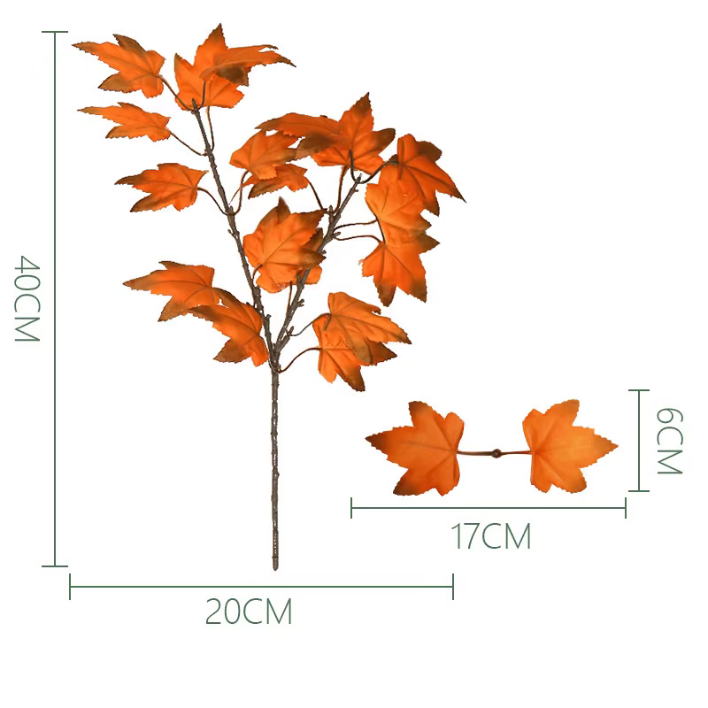 Branches de feuilles d'érable artificielles, fausses plantes d'automne pour la maison, décoration de
