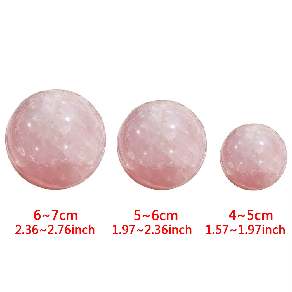 Boule de cristal de Quartz Rose naturel, sphère de Massage polie, décor de salle de guérison Reiki,