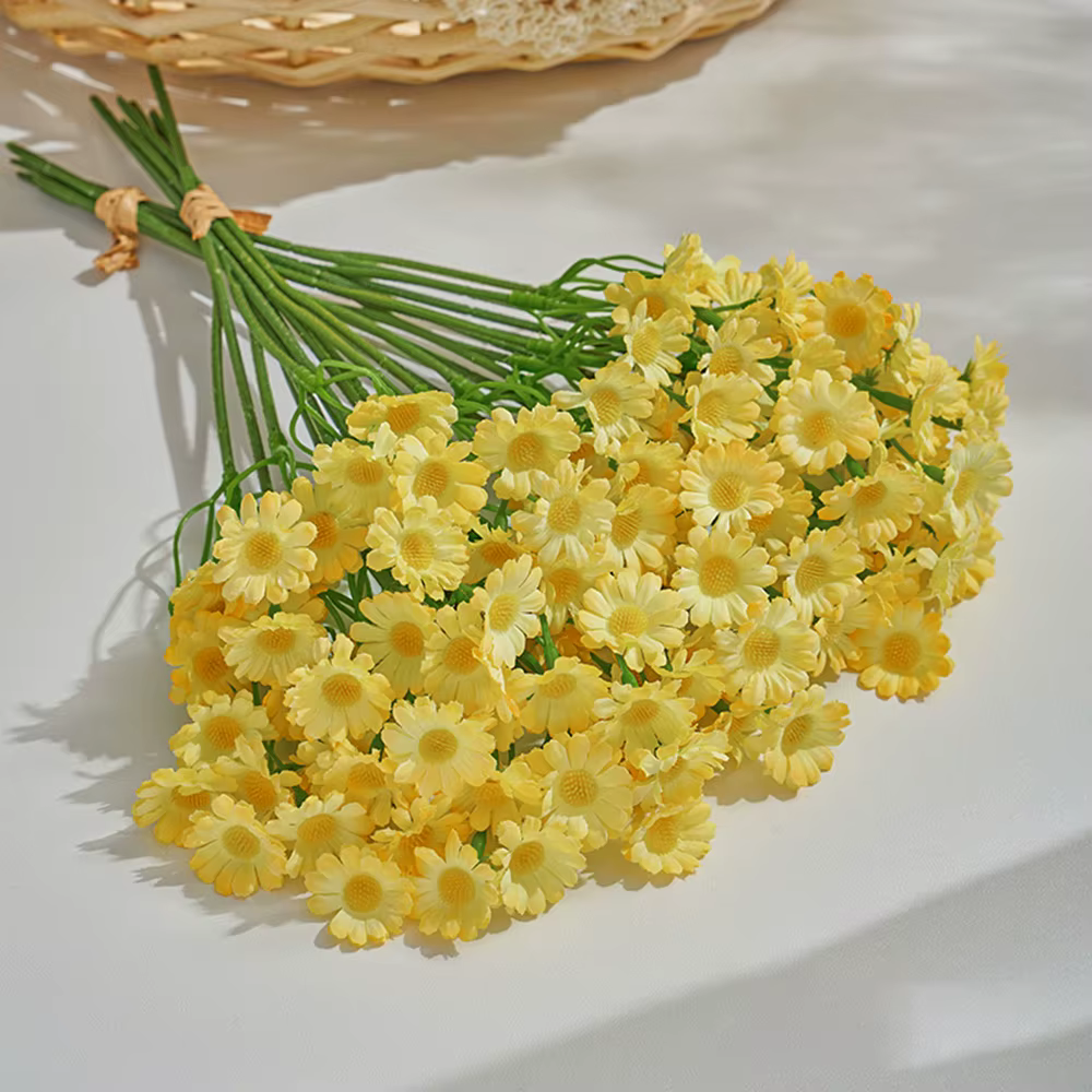 12-48 pièces de fleurs artificielles en forme de marguerite, petit bouquet de fausses marguerites po