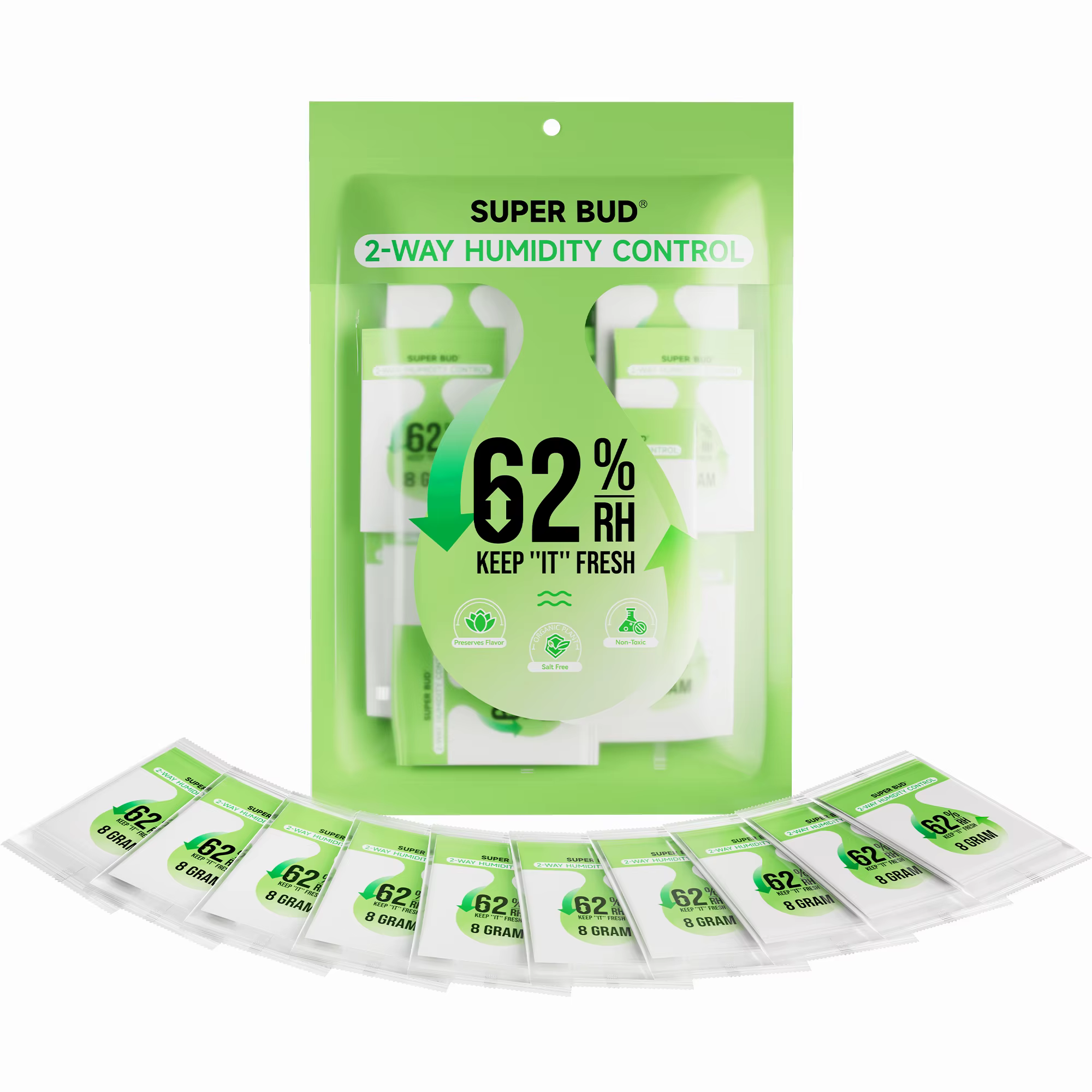 62% paquets de contrôle de l'humidité à 2 voies pour stocker 1/4 oz- 1lb absorbeurs d'humidité pour 