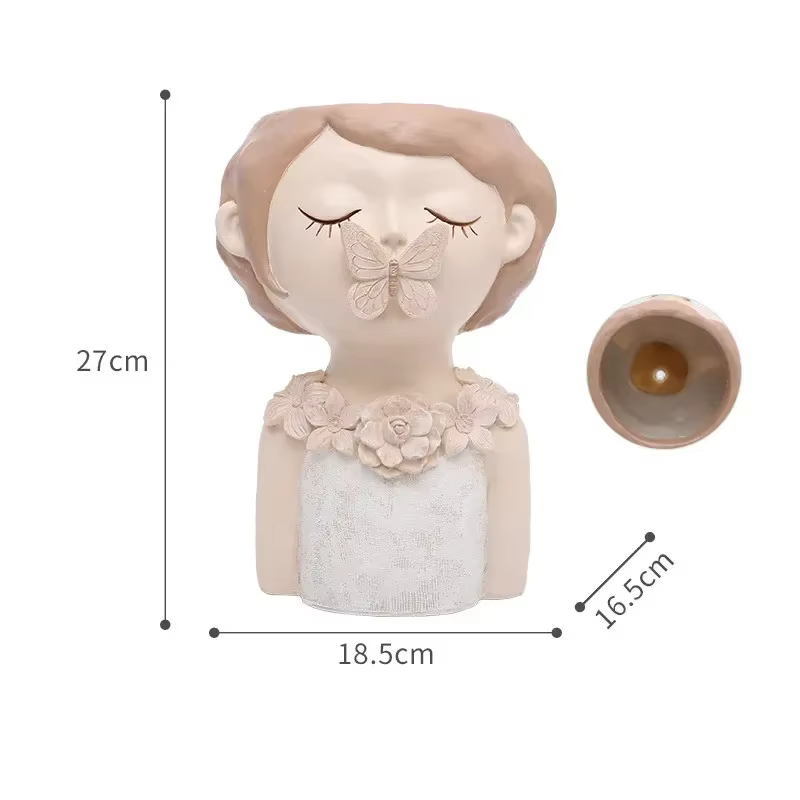 Jardinière d'ornements d'art européen, décoration de maison, Vase humanoïde, personnages en Pot, Pot