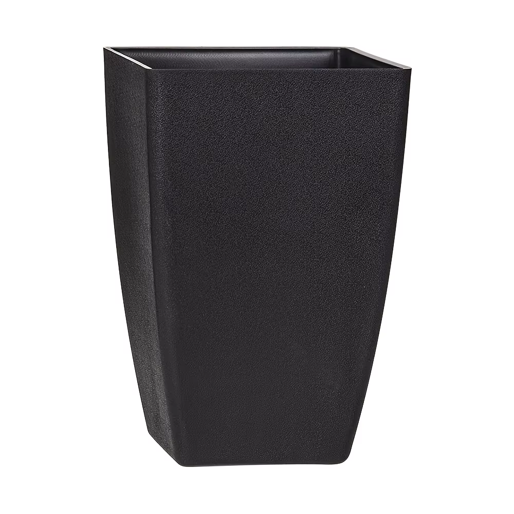 Pot de fleurs moderne en plastique noir, pour intérieur/extérieur, avec design conique brillant, idé