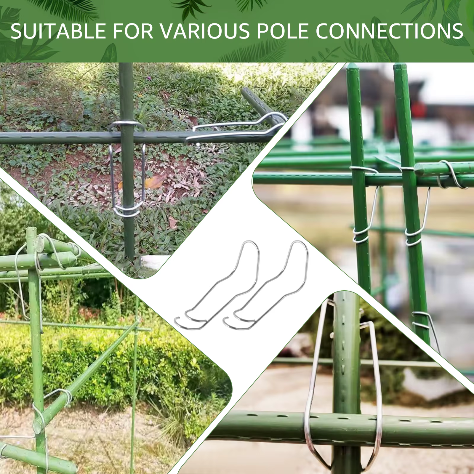 Boucles de connexion en treillis pour plantes, 50 pièces, Support de tuyau d'escalade, outil de fixa