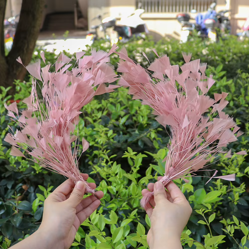 Nouveau Bouquet de fleurs de plumes de dinde naturelles, artisanat pour décoration de coiffure, bric