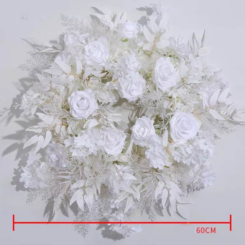2M Dense réaliste Rose soie Rose fleur rangée artificielle mariage tête Table pièce maîtresse floral