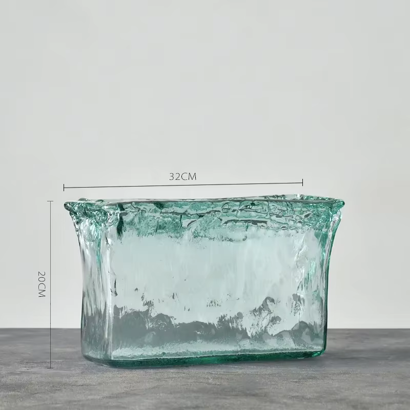Vase en verre d'art haut de gamme importé d'espagnol, grande Table moderne de Style européen, Pot de