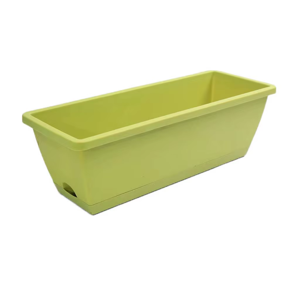 Lot de 3 jardinières rectangulaires en résine, grandes, respirantes et absorbantes, avec base et pla