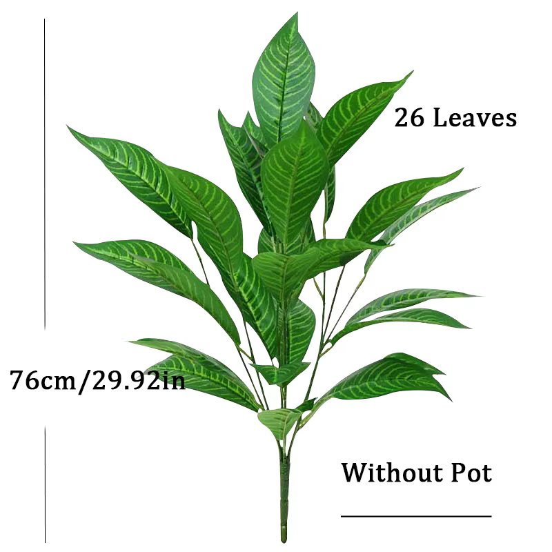 Plantes artificielles de 76cm, 26 feuilles, fausse branche d'arbre de Magnolia, feuilles de Banyan e