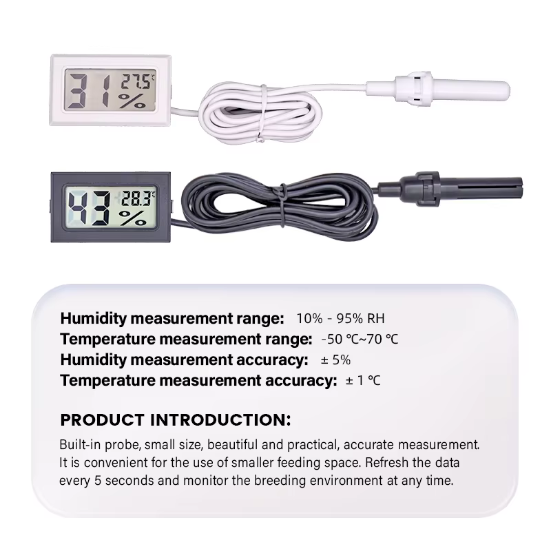 Mini thermomètre hygromètre à affichage numérique LCD, avec capteur de surveillance, détecteur d'hum
