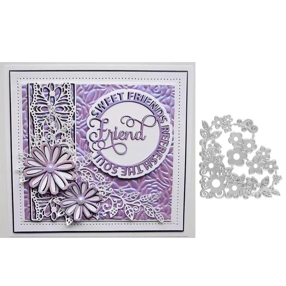 Edger artisanat matrices fée fleur métal matrices de découpe fleur coin fantaisie cadres découpés en
