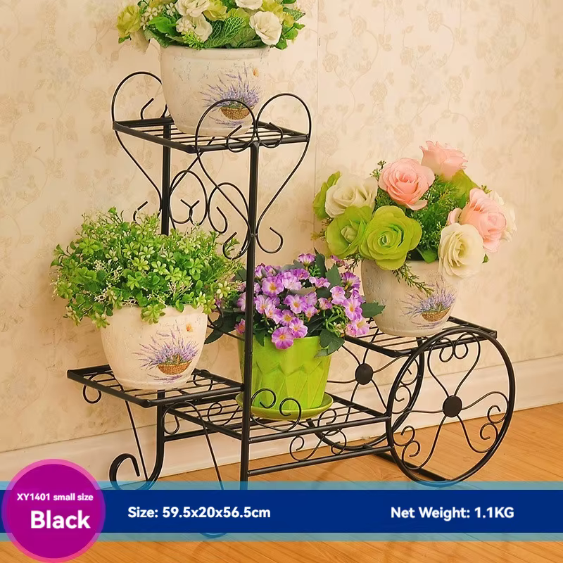 Support de fleurs en fer multicouche, assemblage de salon, support de fleurs pour balcon, support de