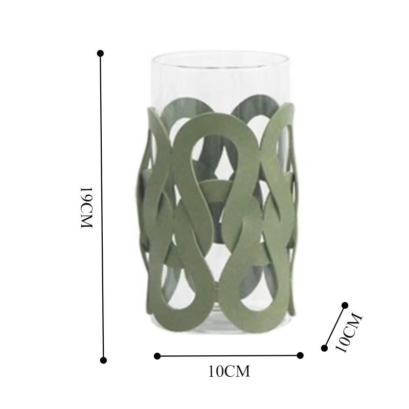Vases en verre décoration esthétique Vase à fleurs salon Vases élégants Table tissage décor fleurs b
